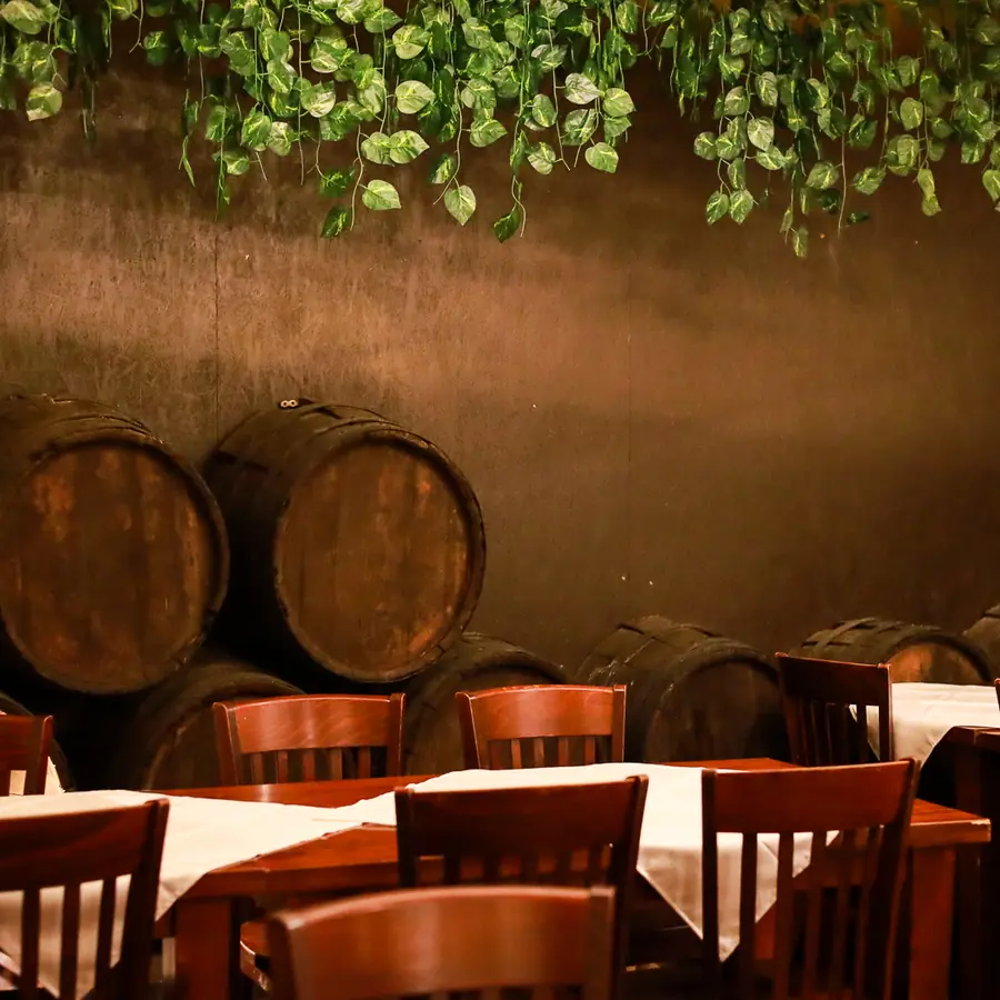Wine barrels in the cellar